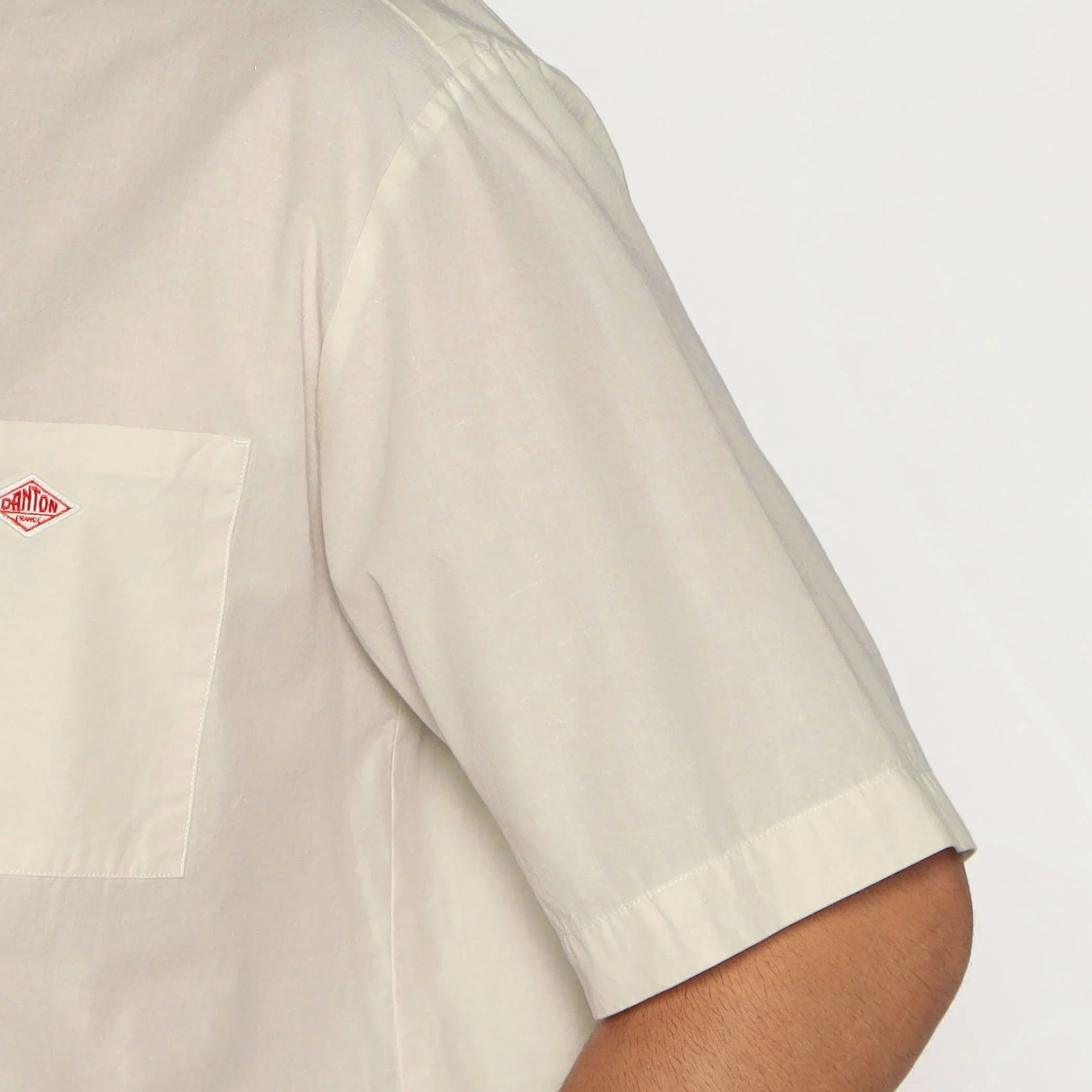 Men's Cotton Linen Short Sleeve Band Collar Shirt - Image 8