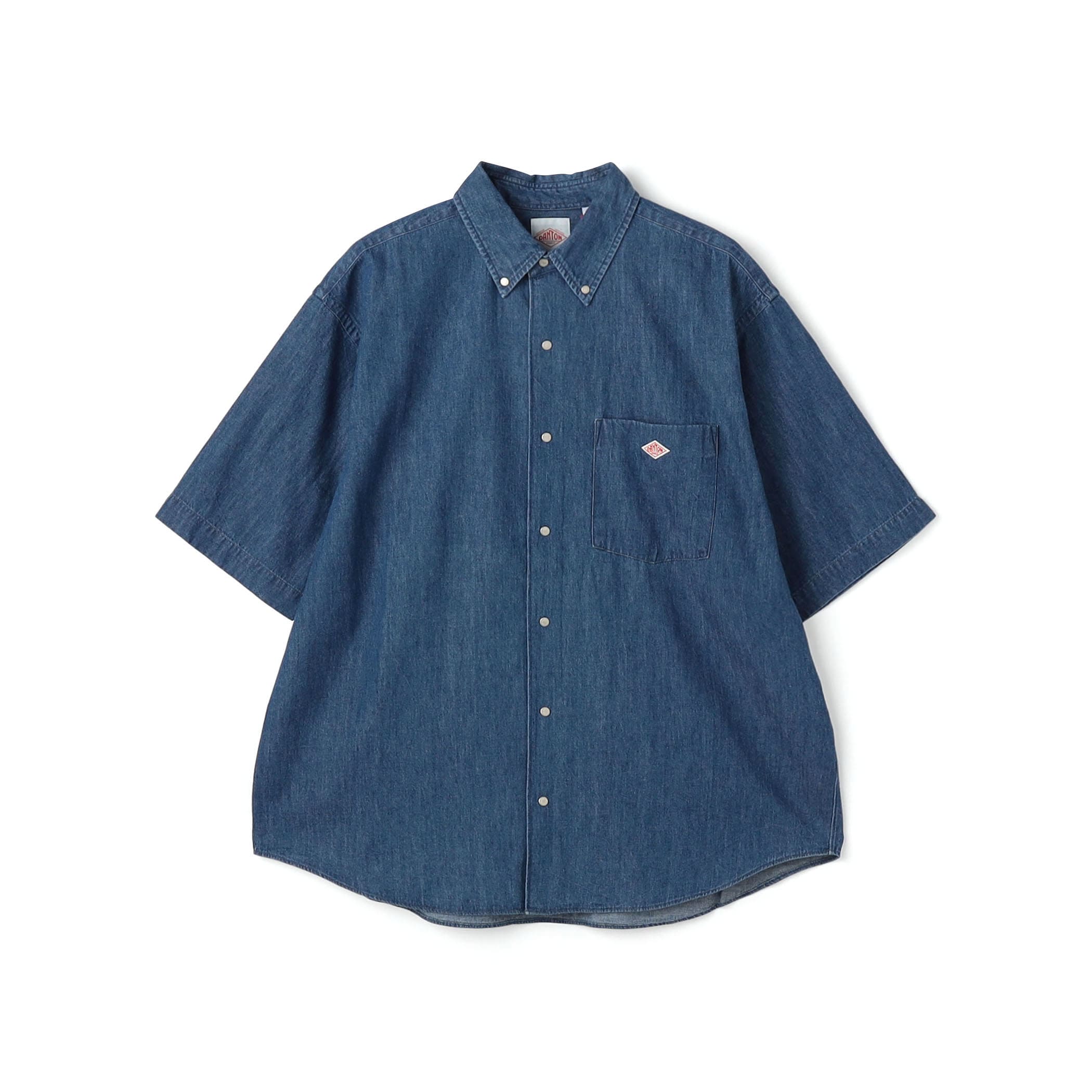 Men's Denim Dungaree Short Sleeve Button-Down Shirt - Image 14