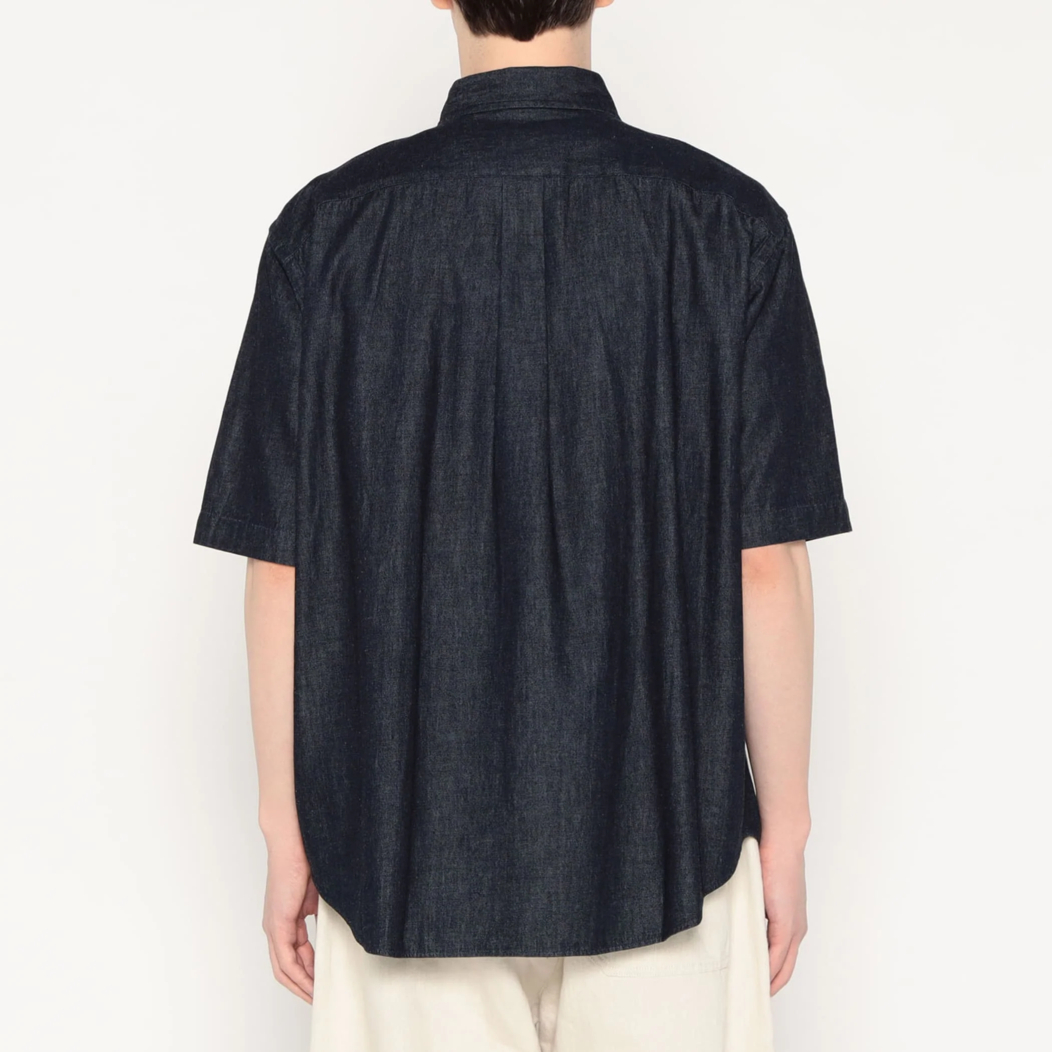 Men's Denim Dungaree Short Sleeve Button-Down Shirt - Image 6
