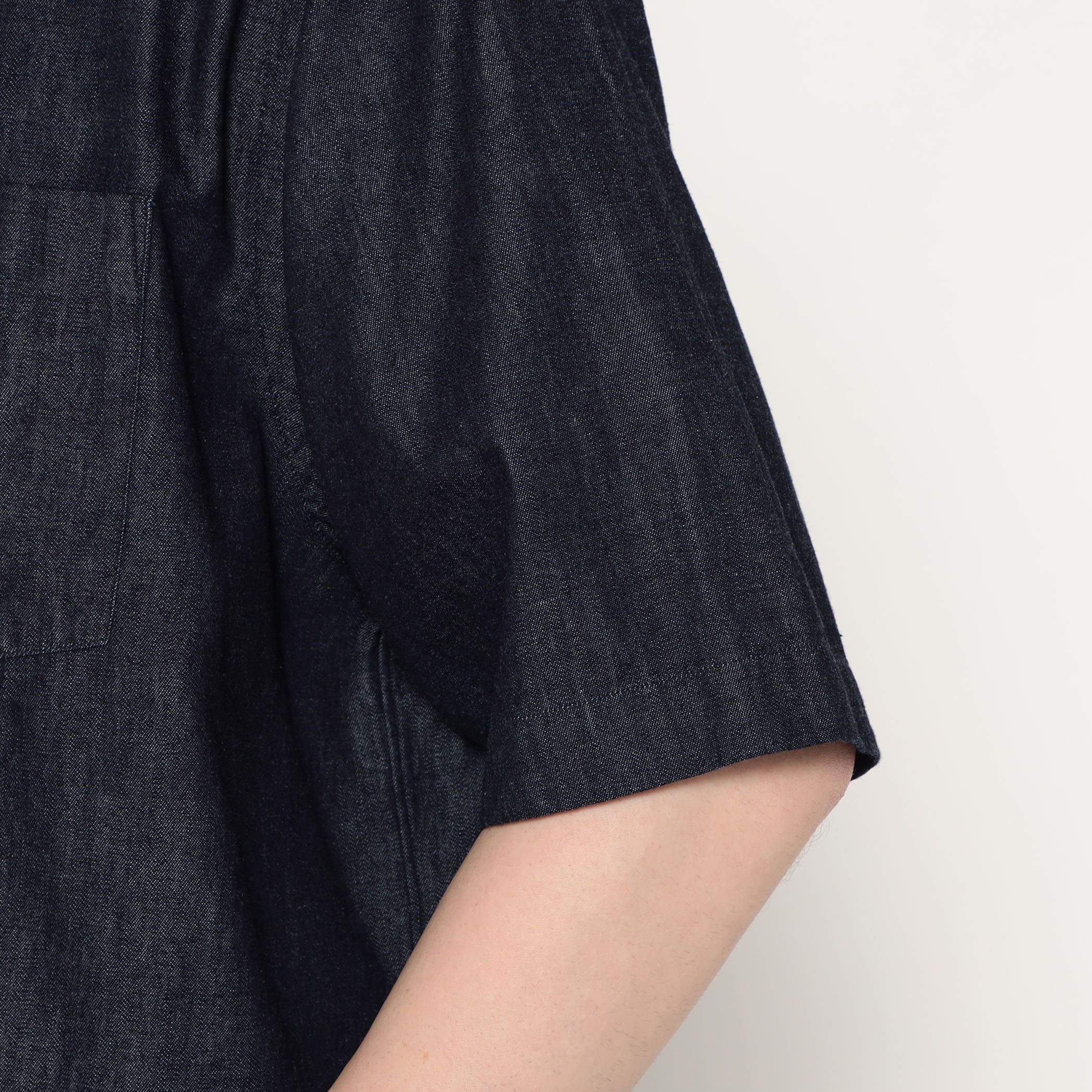 Men's Denim Dungaree Short Sleeve Button-Down Shirt - Image 8