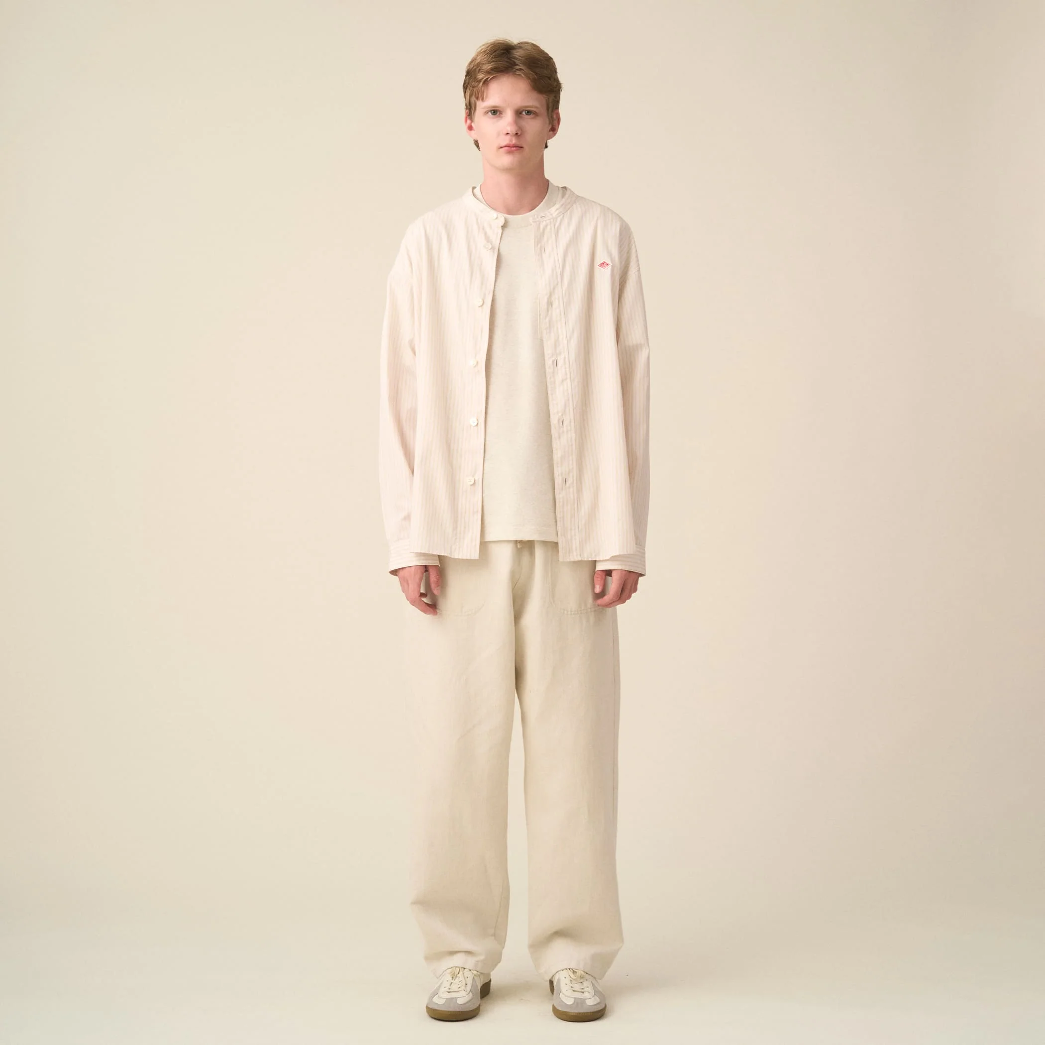 Men's Cotton Poplin Band Collar Shirt - Image 3