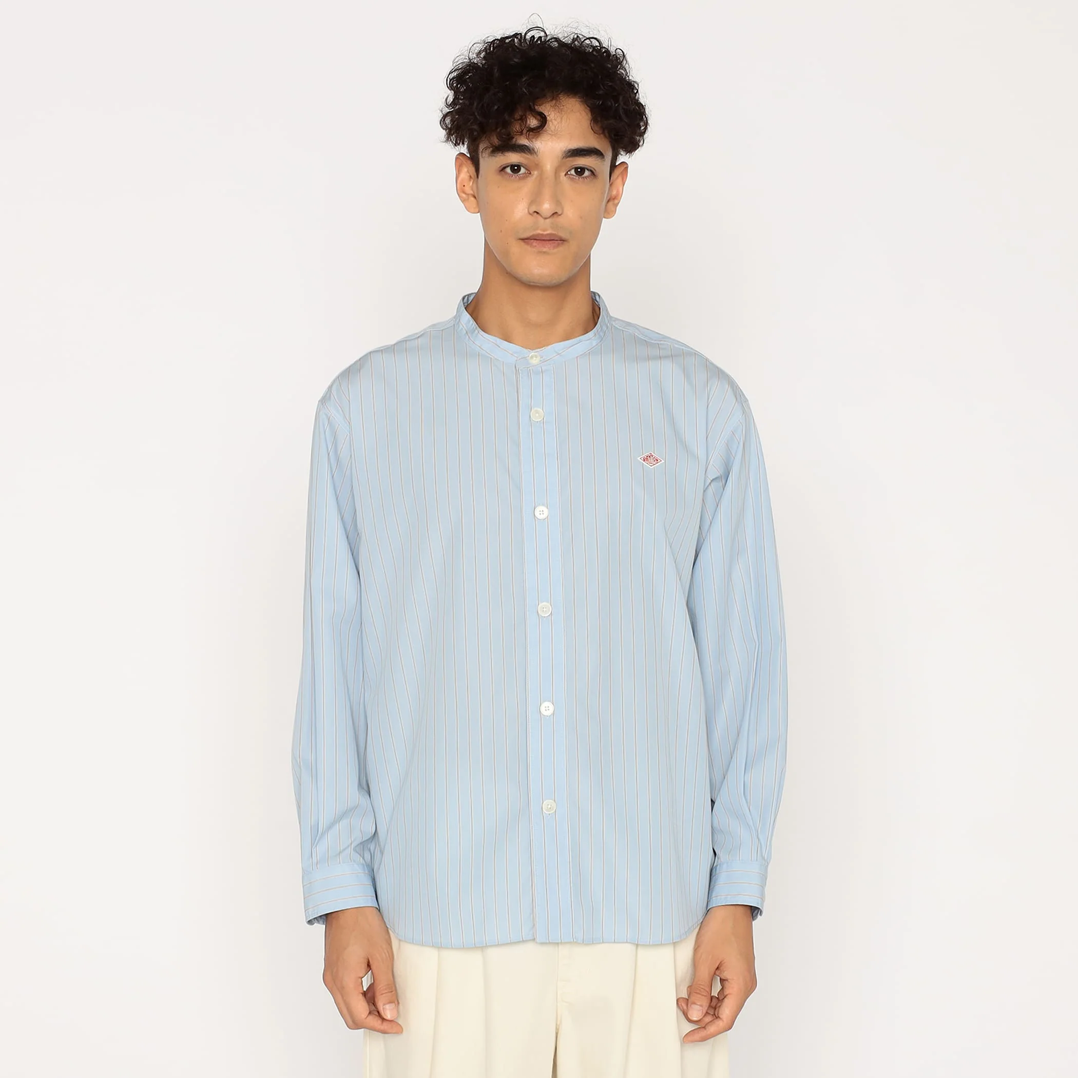 Men's Cotton Poplin Band Collar Shirt - Image 4