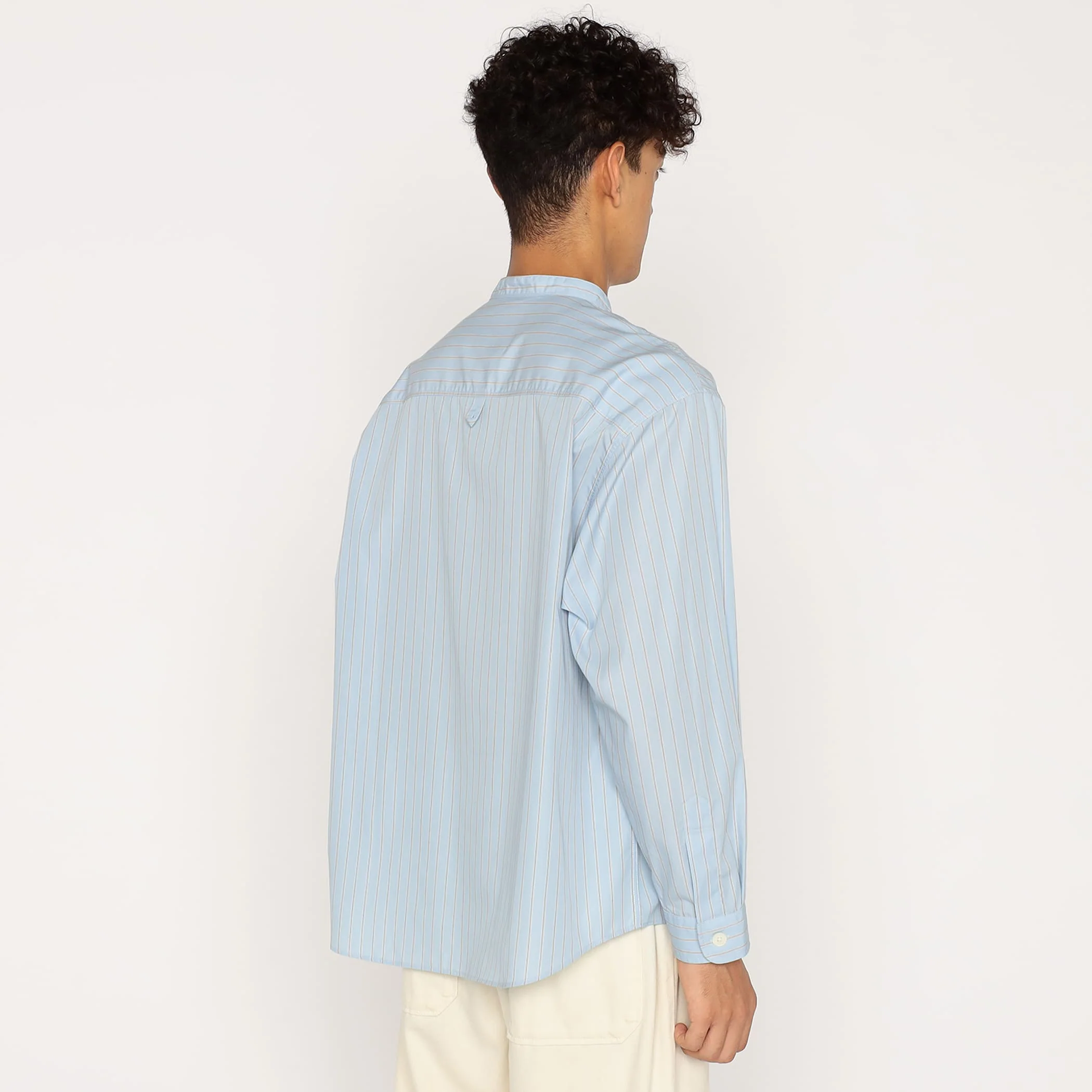 Men's Cotton Poplin Band Collar Shirt - Image 7