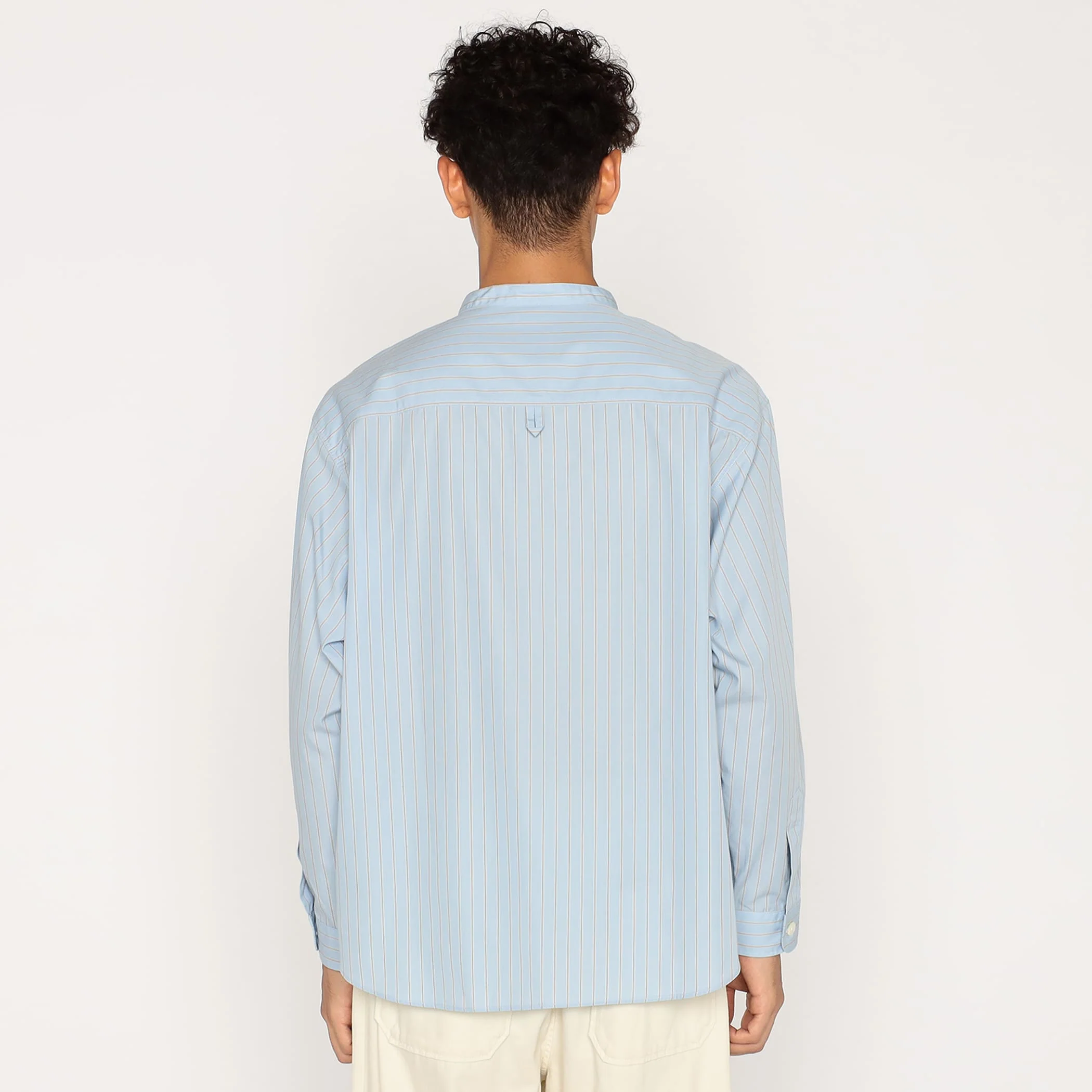 Men's Cotton Poplin Band Collar Shirt - Image 8