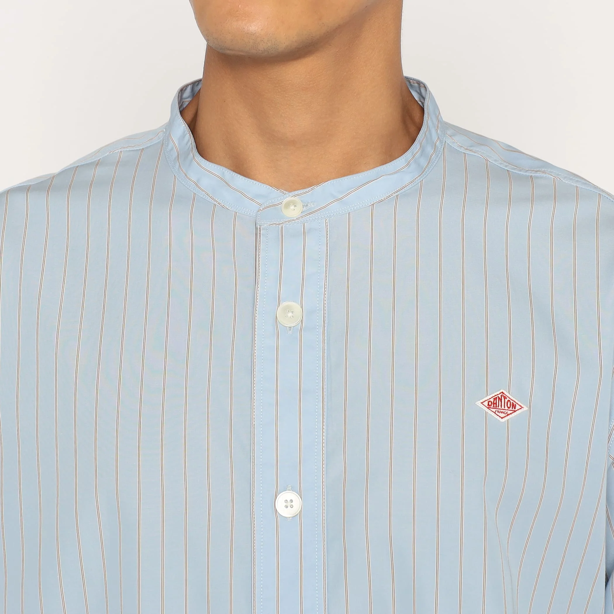 Men's Cotton Poplin Band Collar Shirt - Image 9