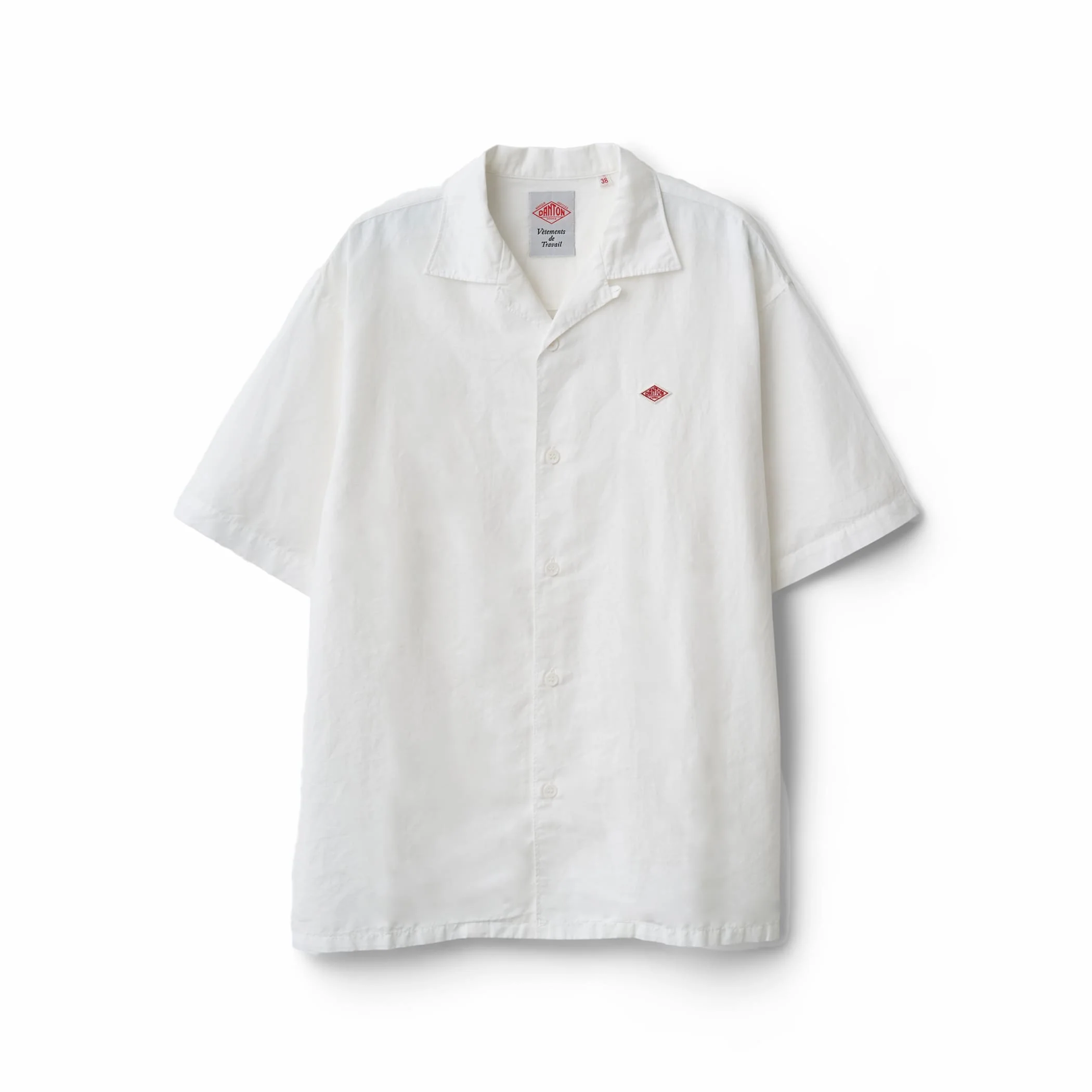 Men's Cotton Linen Slub Open-Collar Shirt