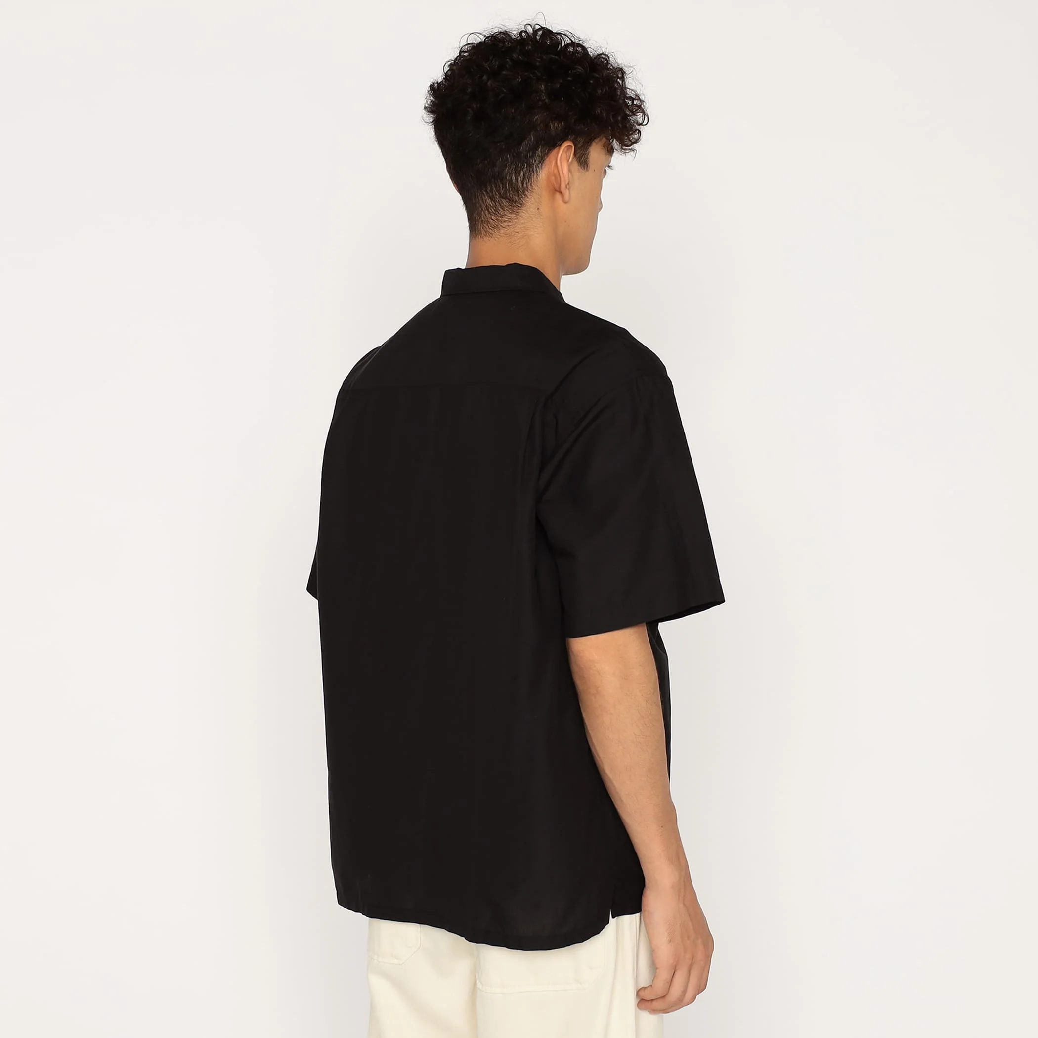 Men's Cotton Linen Slub Open-Collar Shirt - Image 4