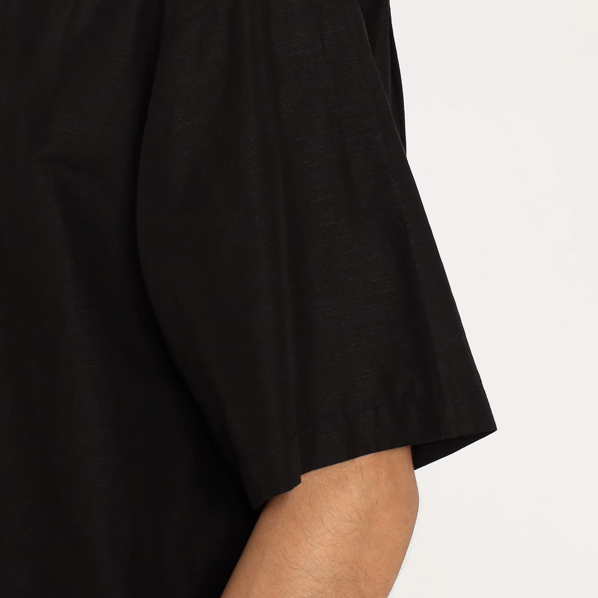 Men's Cotton Linen Slub Open-Collar Shirt - Image 7