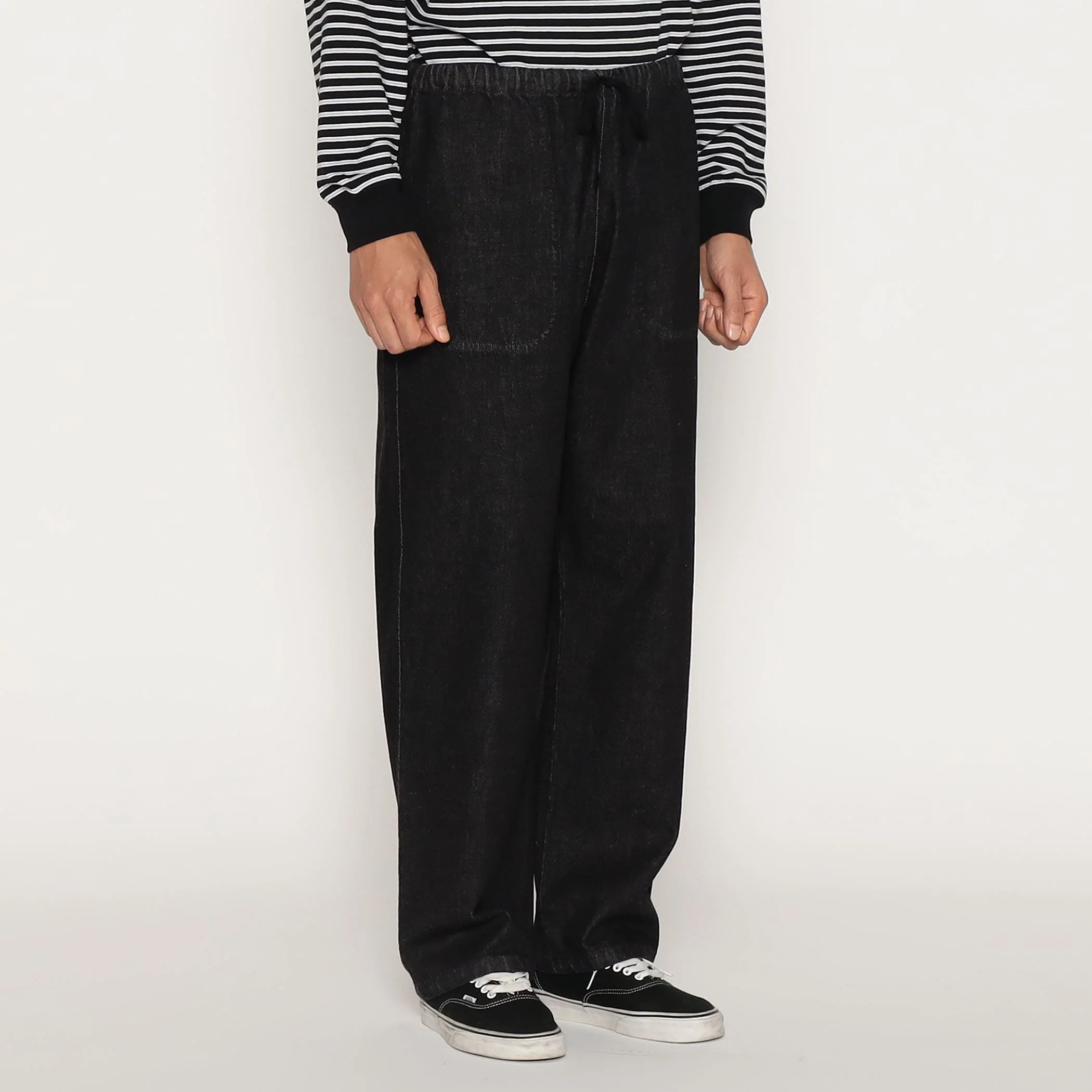 Men's Black Denim Easy Pants - Image 5
