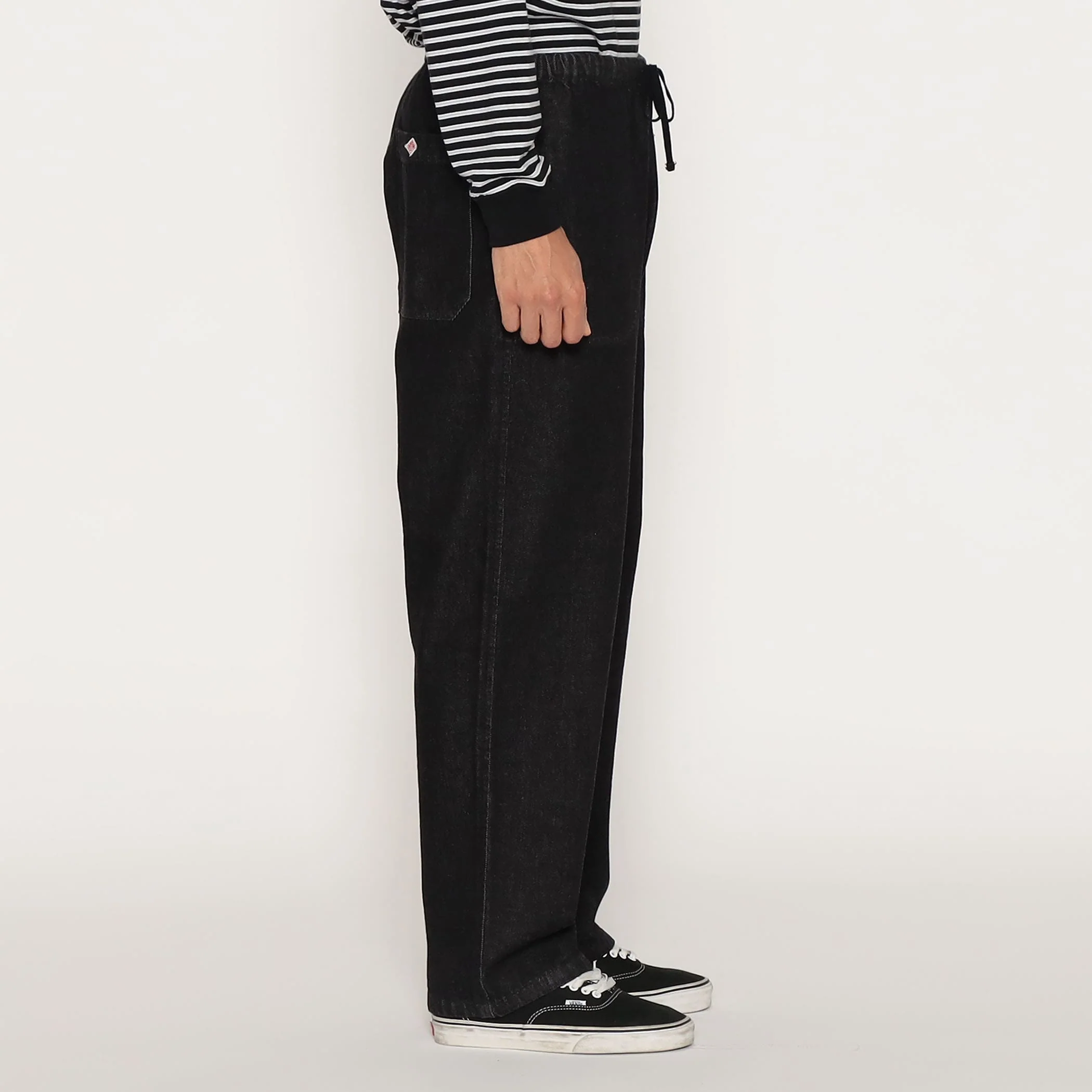 Men's Black Denim Easy Pants - Image 6