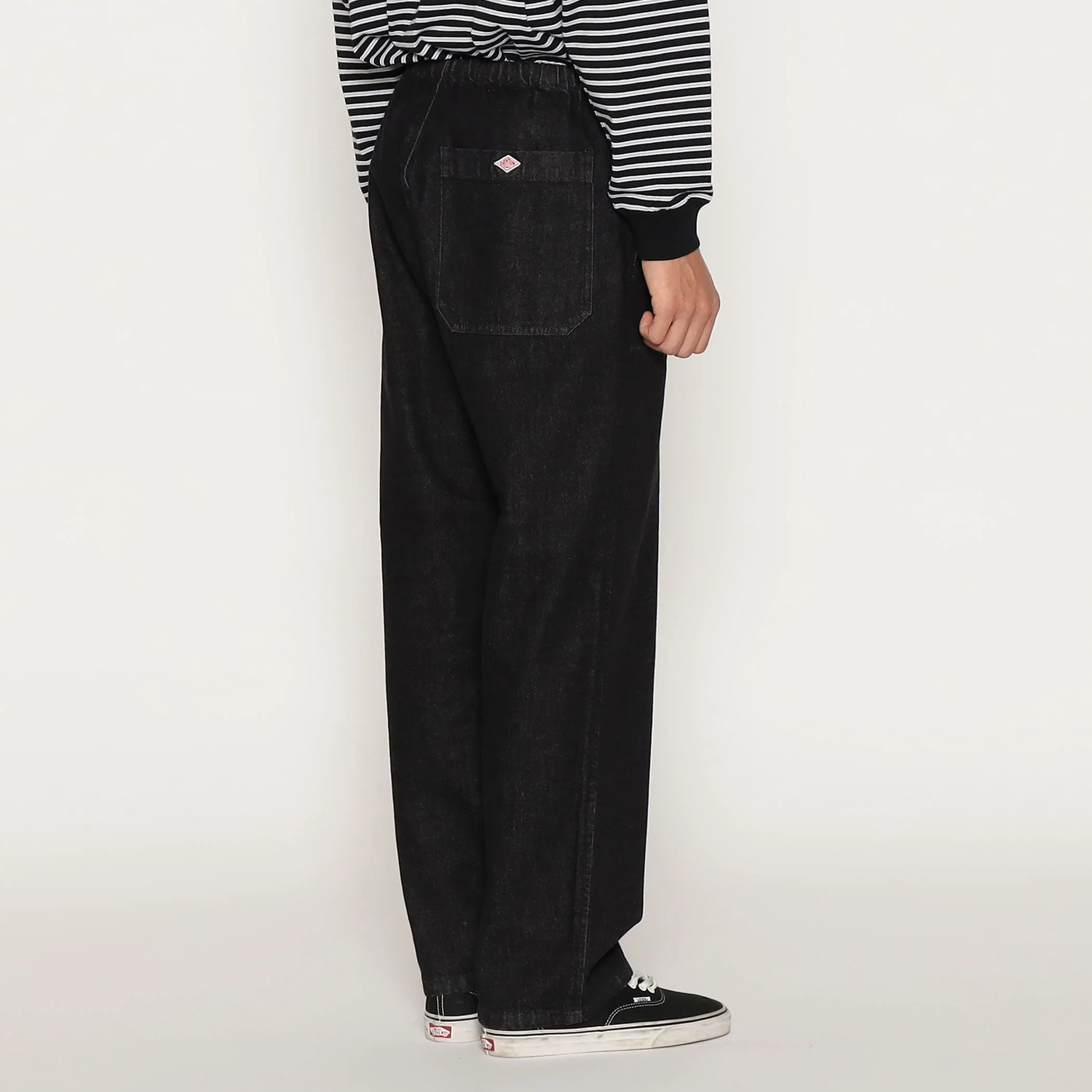 Men's Black Denim Easy Pants - Image 7